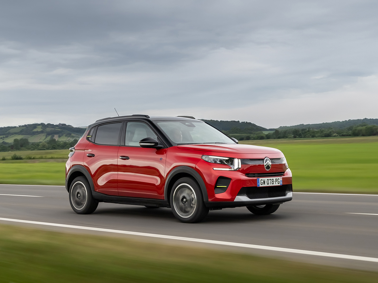 Citroen e-c3 rot Seitenansicht