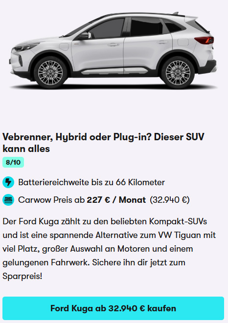 Ford Kuga im Angebot November 2025 Car Card