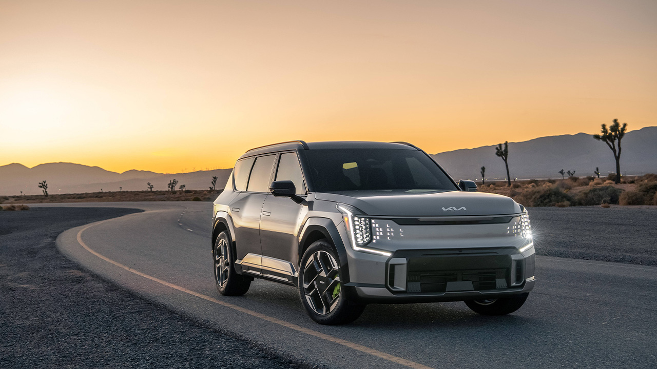 Kia EV9 GT auf Fahrt