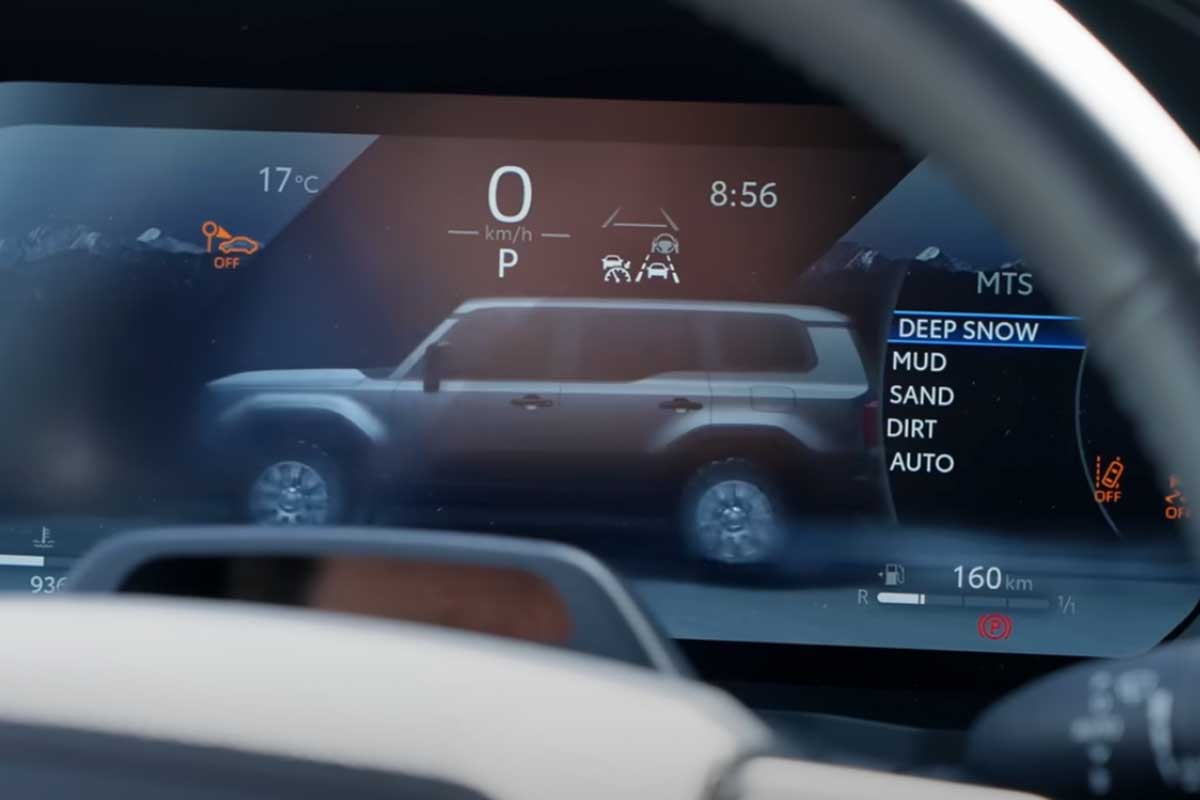 Toyota Land Cruiser Fahrmodi Bildschirm
