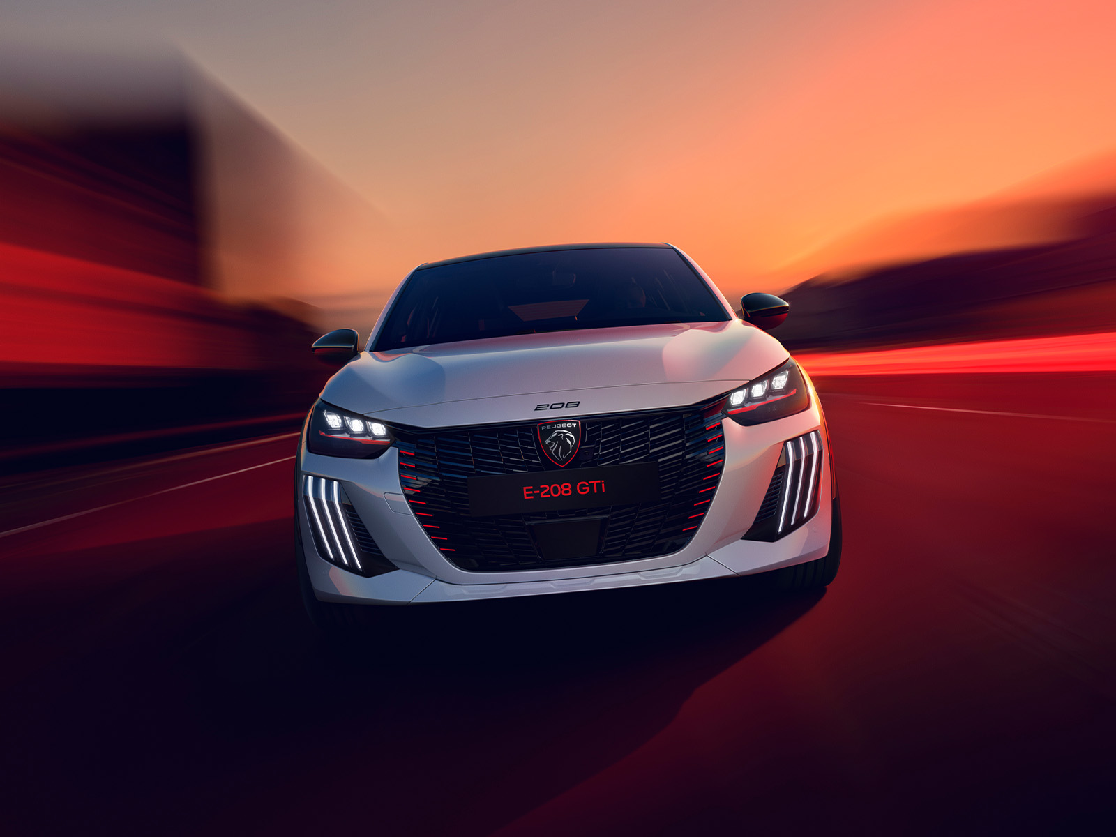 Peugeot e-208 GTi dynamisch Frontansicht