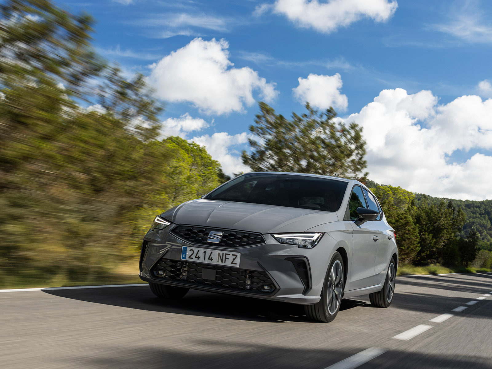 Seat Ibiza Zweites Facelift 2026 grau Frontansicht