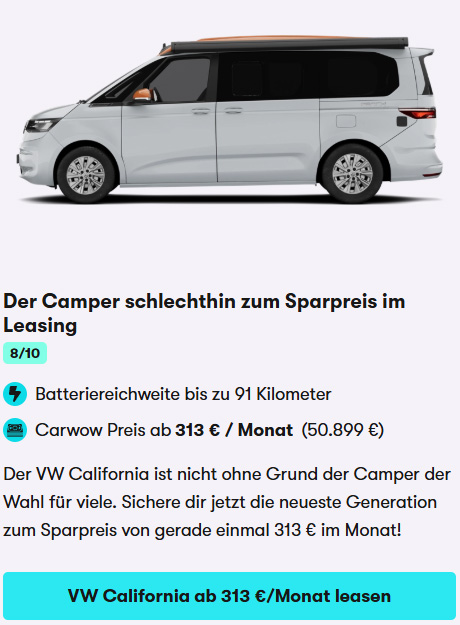 VW California on Sale August 2025 Leasing Car Card