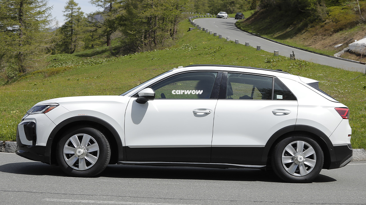 VW T-Roc on test drive side view